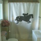 Bath Shower Curtain jockey race horse rider derby winner win