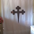 Bath Shower Curtain heraldry pointed cross coat arms shield