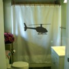 Bath Shower Curtain helicopter silhouette fly copter blade