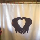 Bath Shower Curtain heart hands shape trust faith love token