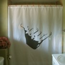 Bath Shower Curtain hang loose hand signal cool rock surf