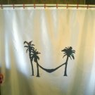 Bath Shower Curtain hammock palm tree tropical paradise rest