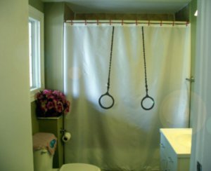 Bath Shower Curtain gymnastic hoop ring hang chain gymnast
