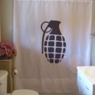 Bath Shower Curtain grenade pin pull war throw hand weapon