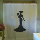 Bath Shower Curtain grand victorian dame fan big hair dress