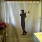 Bath Shower Curtain golf golfer fore par swing club tee hole