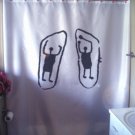 Bath Shower Curtain foot step petroglyph Val Camonica Italy