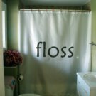 Bath Shower Curtain floss reminder daily memo memory aid day