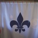 Bath Shower Curtain fleur de lis lily heraldry France Quebec
