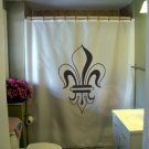 Bath Shower Curtain fleur de lis lily France Quebec French