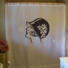 Bath Shower Curtain flapper modern woman cloche bell hat bob
