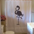 Bath Shower Curtain flamingo bird lake one leg bill beak