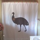 Bath Shower Curtain emu bird large native australia fast run