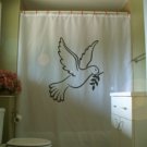 Bath Shower Curtain dove peace on Earth happy season merry