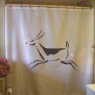 Bath Shower Curtain deer petroglyph prehistoric wall paint