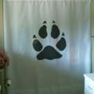 Bath Shower Curtain coyote paw print wild animal track wolf