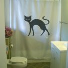 Bath Shower Curtain cool cat modern art sublime feline kitty