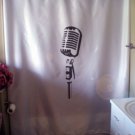 Bath Shower Curtain classic old microphone golden age music