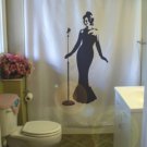 Bath Shower Curtain classic jazz lady beauty microphone glam