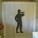 Bath Shower Curtain Civil War Soldier US American bugle army