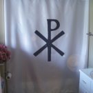 Bath Shower Curtain chi rho labarum Jesus Christ Christian
