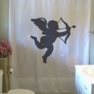 Bath Shower Curtain cherub bow arrow cupid love wing putto