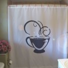 Bath Shower Curtain cha chai cuppa cup of tea hot steam curl