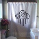 Bath Shower Curtain celestial cloud rain swirl native art