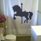 Bath Shower Curtain carousel horse ride round about fair kid