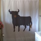 Bath Shower Curtain bull bovine cattle horn beef ox hoof