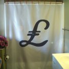 Bath Shower Curtain British pound symbol sterling UK Britain