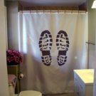 Bath Shower Curtain boot print leave your mark today mud day