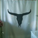 Bath Shower Curtain bison skull buffalo desert America death