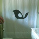 Bath Shower Curtain bird vintage design classic sparrow art