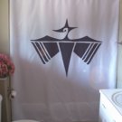 Bath Shower Curtain bird native southwest rock art carve fly
