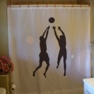 Bath Shower Curtain beach volley ball sport fun jump spike