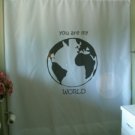 Bath Shower Curtain Atlantic Earth globe you are my world