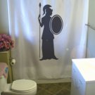 Bath Shower Curtain ancient greek warrior spear shield guard