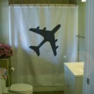 Bath Shower Curtain airplane jet plane wing jumbo silhouette