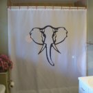 Bath Shower Curtain african elephant head tusk ear mammal