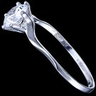 Silver ring, CZ, engagement ring Size: US 5