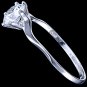 Silver ring, CZ, engagement ring Size: US 5