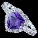 Silver ring, CZ, heart Size: US 5,5