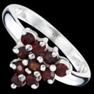 Silver ring, garnet Size: US 6,5
