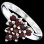 Silver ring, garnet Size: US 6,5