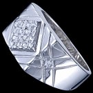 Silver ring, CZ, seal-ring Size: US 8,75