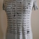Juicy Couture T Shirt Gray Black Glitter Love Couture Small Tee
