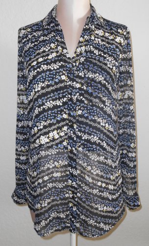 Candie's Black Floral Blouse Size Small