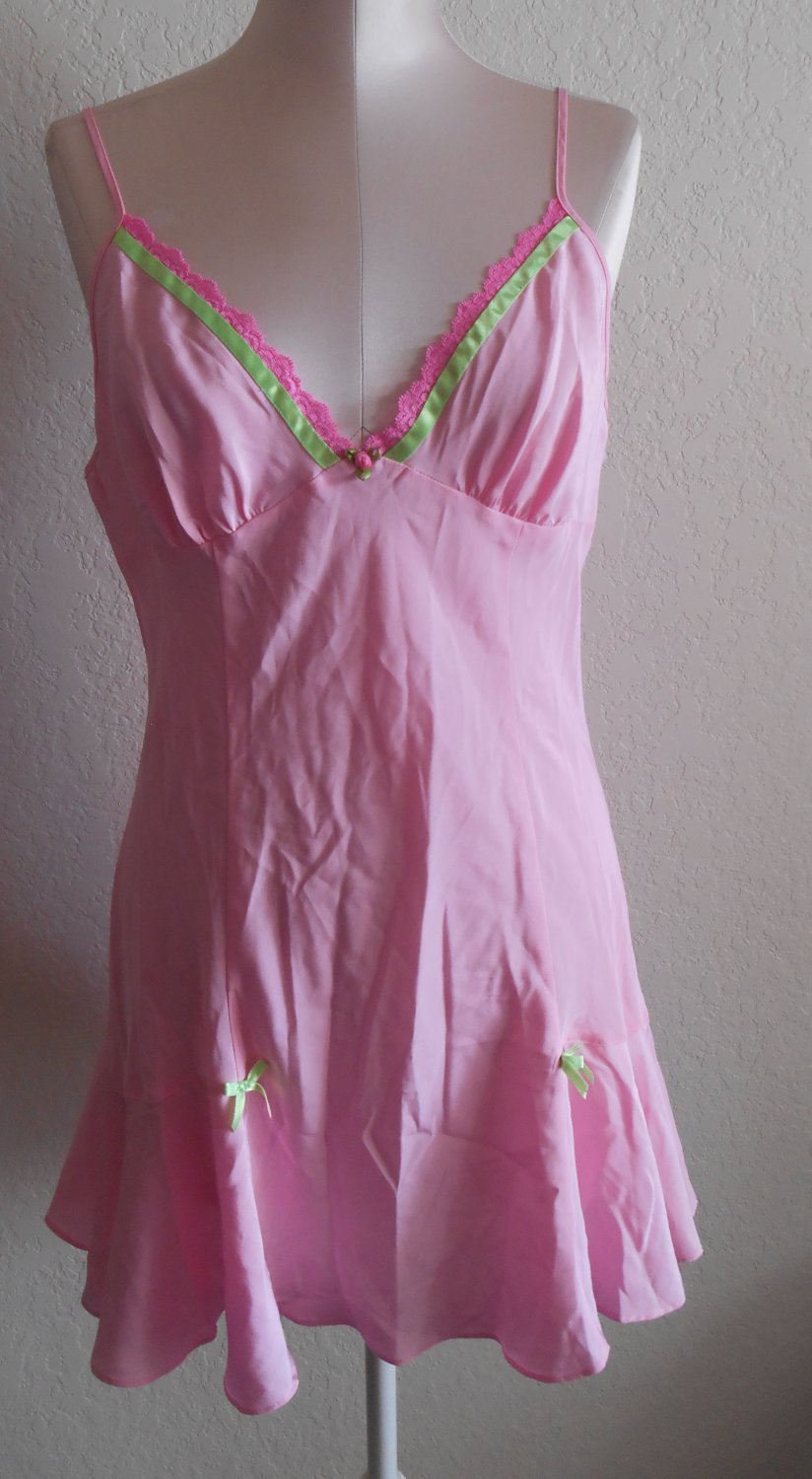 Betsy Johnson Intimates Satin Nightgown Negligee Pink Wedding Honeymoon