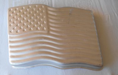Vintage Amscan Aluminum Cake Pan Mold American Flag Patriotic